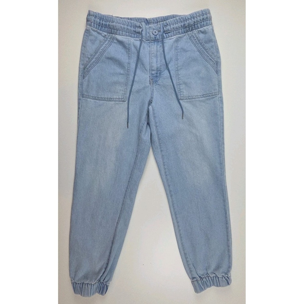 Tinseltown Womens Jean Joggers Elastic Waist Draw String Cargo Pants‎ Size Large